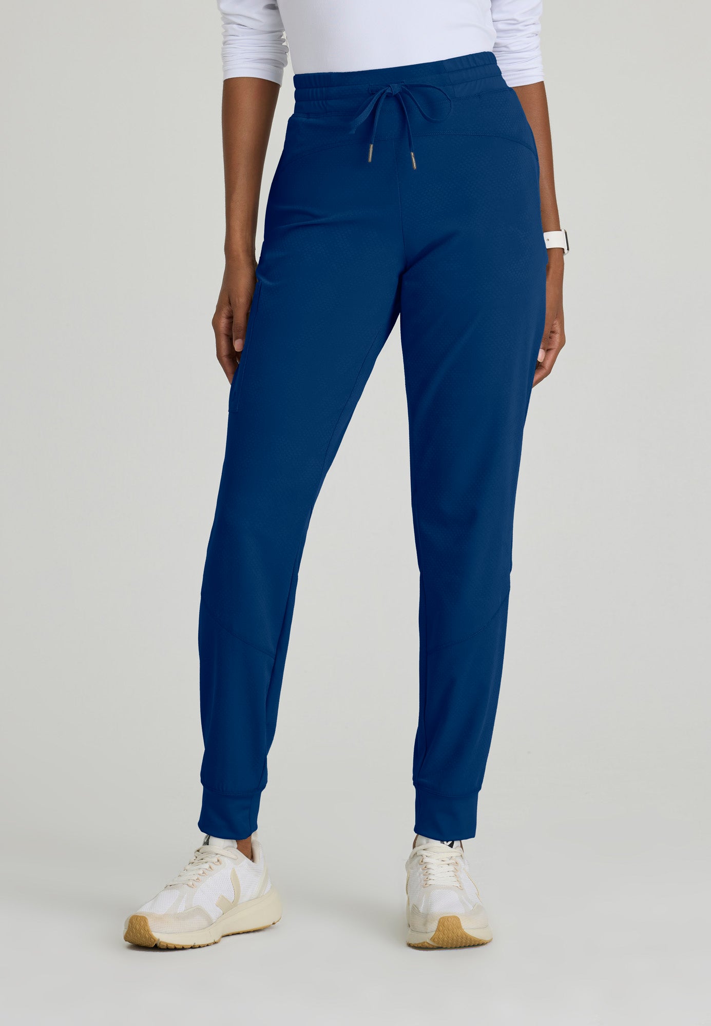 Boost Jogger - Indigo Digital Hex Jacquard - Jen's Scrubs